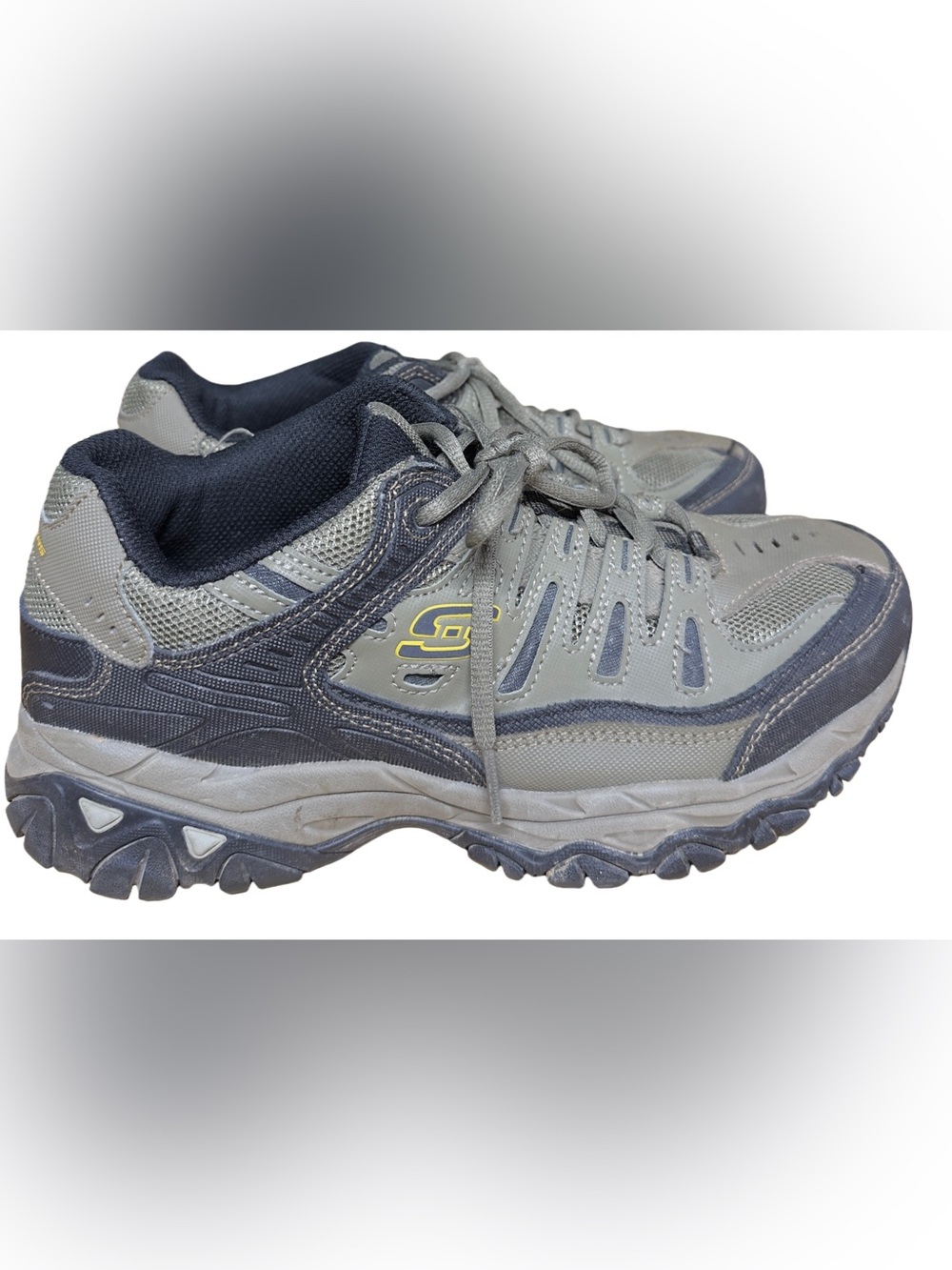 Skechers Men's After Burn Memory Fit sneakers in a charcoal and black colorway